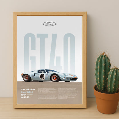 Poster Voitures - Ford GT40