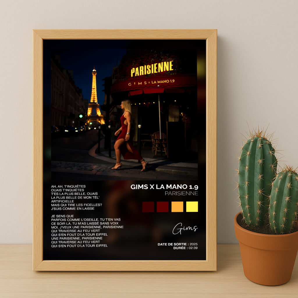 Cadre photo Titre Musicaux - Parisienne de Gims