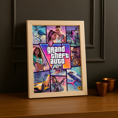 Poster Grand Theft Auto VI – Jacket Cover Encadré TonCadre