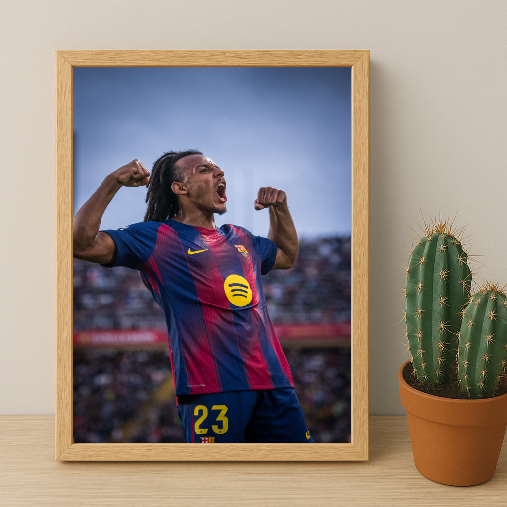 Poster encadrée FC Barcelone - Jules Koundé