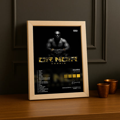 Cadre Photo Kaaris - Or Noir