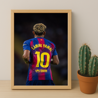 Poster encadrée FC Barcelone - Lamine Yamal 10