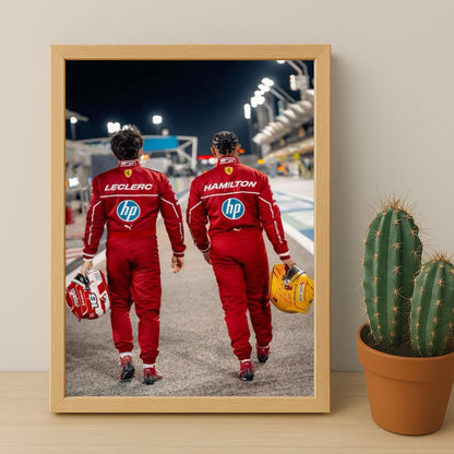 Poster encadrée Formule 1 - Charles Leclerc x Lewis Hamilton