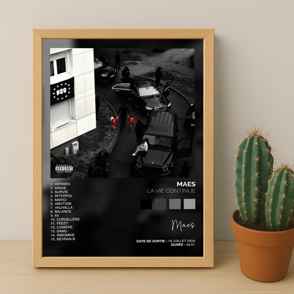 Cadre photo Album Musicaux - La vie continue de Maes