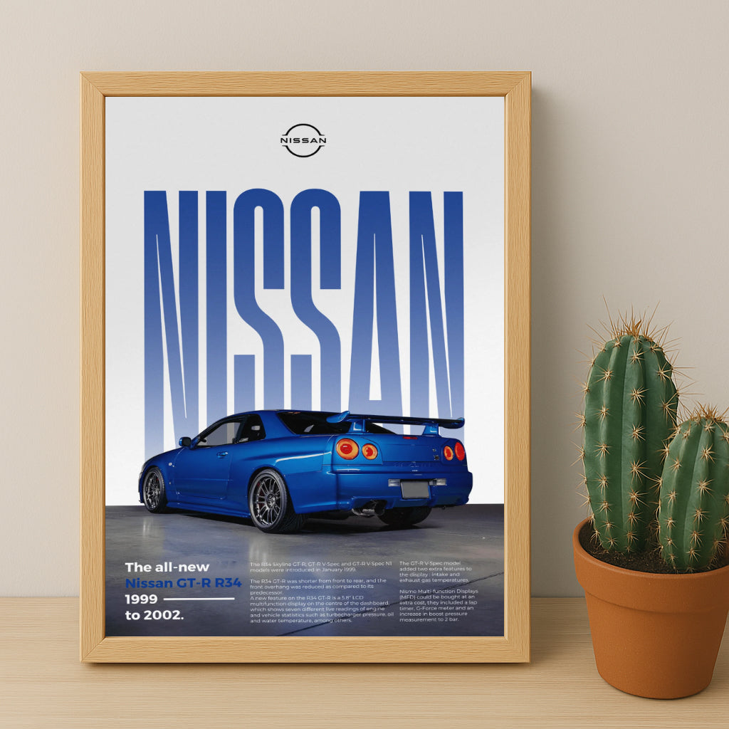 Poster Voitures - Nissan GT-R R-34