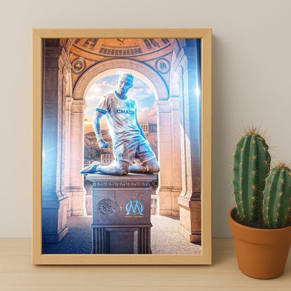 Poster encadrée Olympique de Marseille - Statue