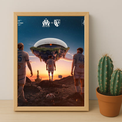 Poster encadrée Olympique de Marseille - Illustration