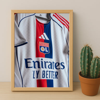 Poster Maillot Football - Olympique Lyonnais Retro