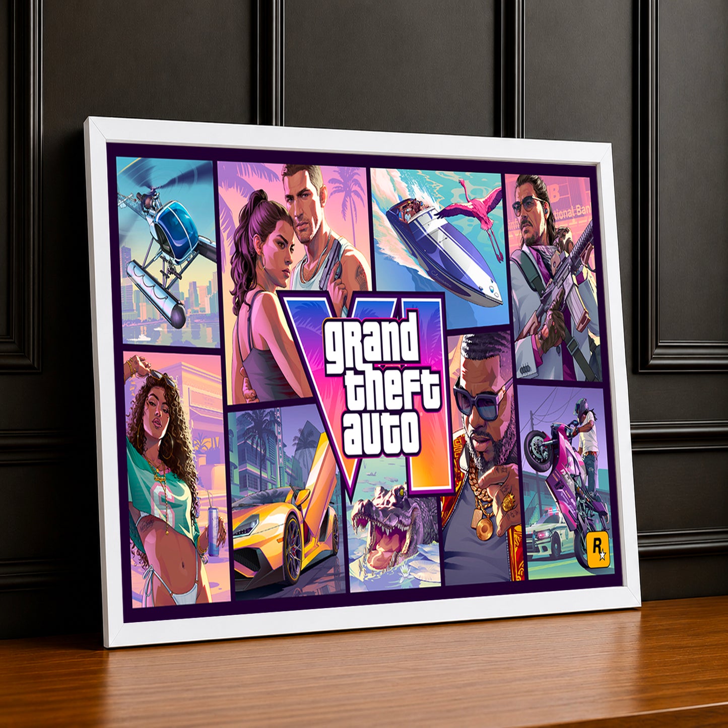 Poster Grand Theft Auto VI – Cover Officielle Encadré Format Paysage TonCadre