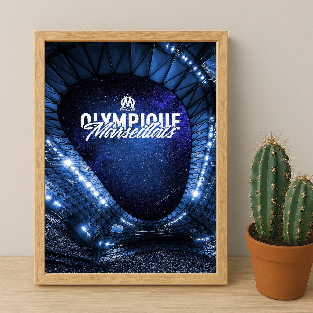 Poster encadrée Olympique de Marseille - Stade Vélodrome