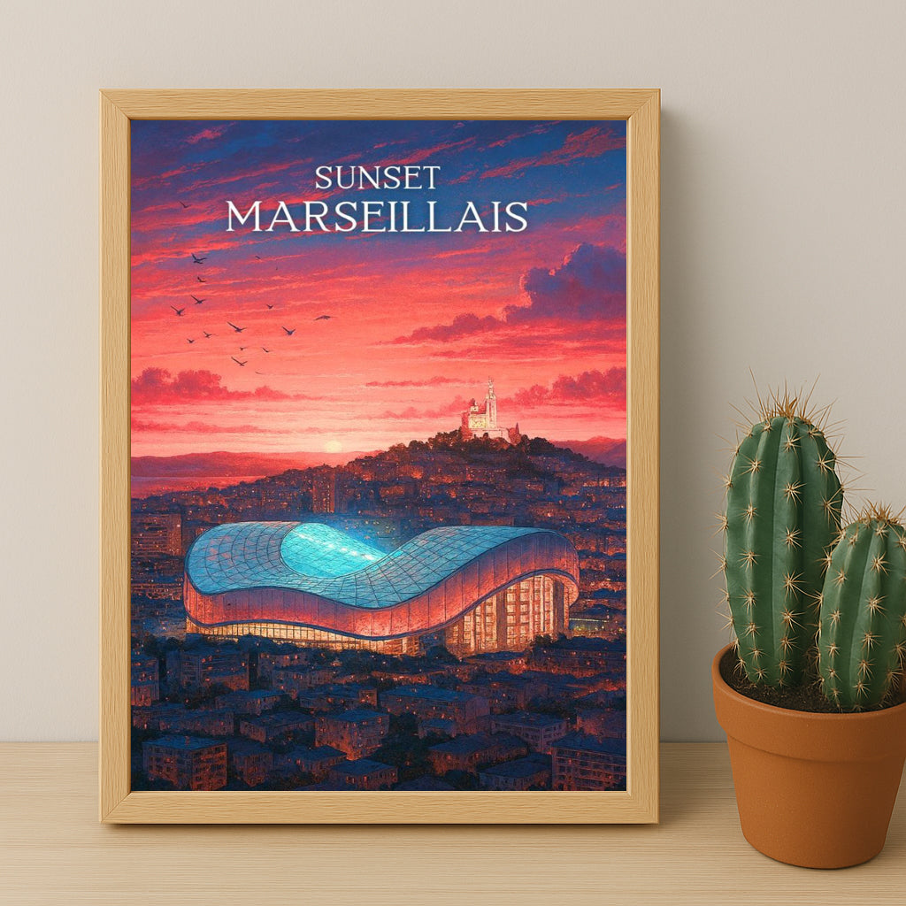 Poster encadrée Olympique de Marseille - Sunset Marseillais