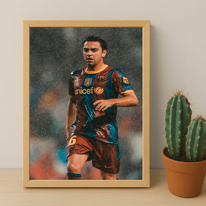 Poster encadrée FC Barcelone - Xavi