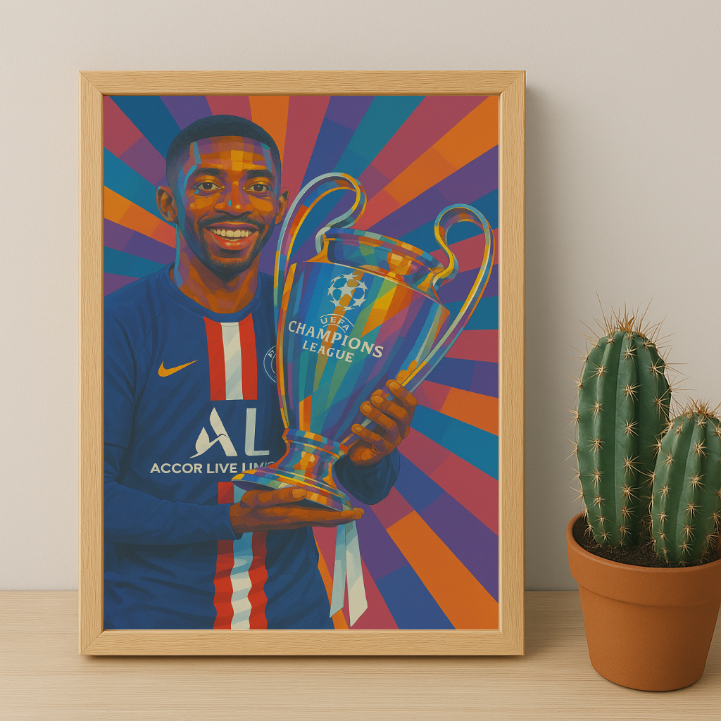Cadre photo Ousmane Dembélé Ligue des champions