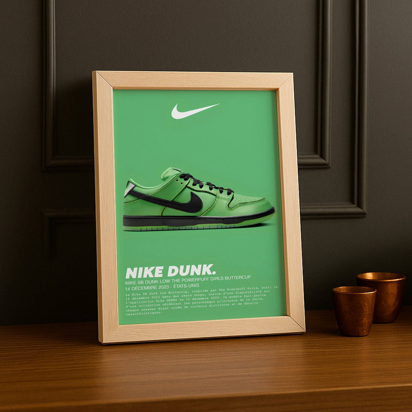 Cadre photo Nike SB Dunk Low The Powerpuff Girls Buttercup