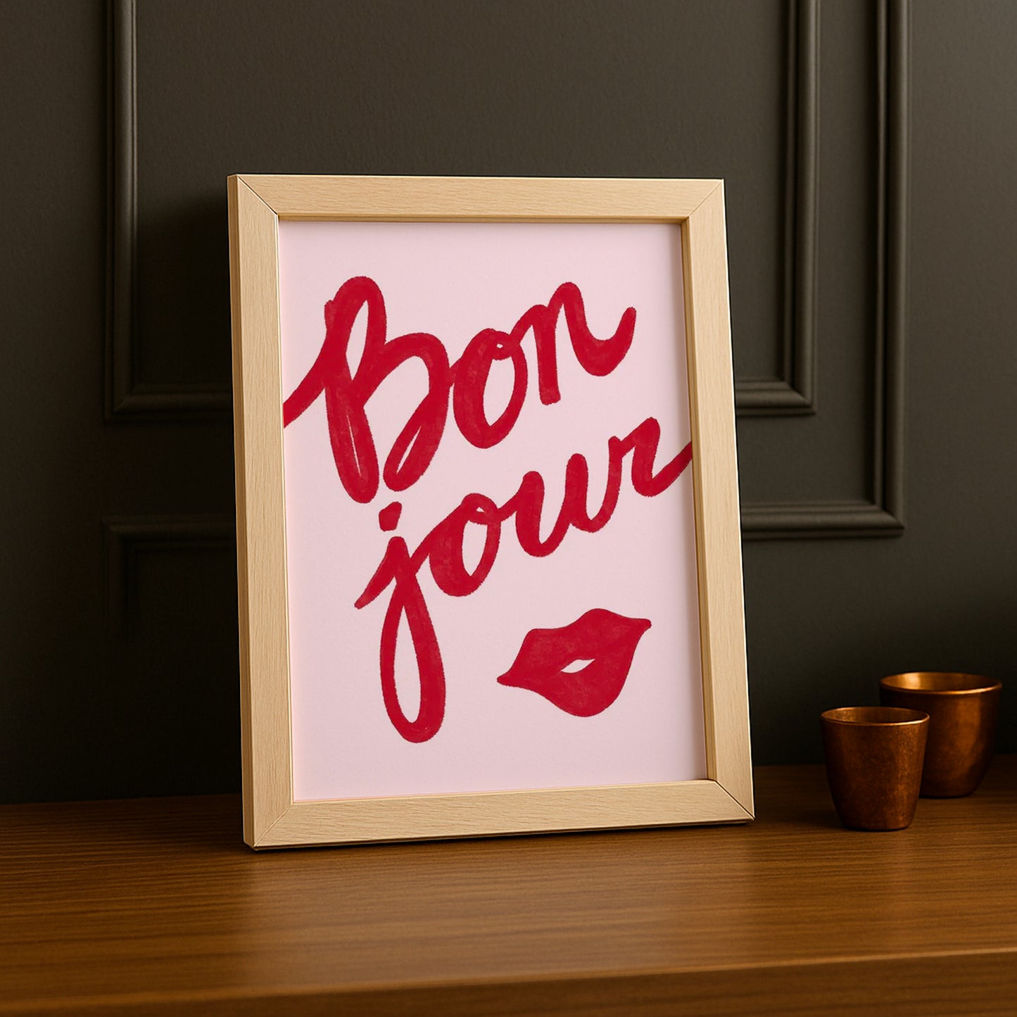 Cadre photo Citation - Bonjour