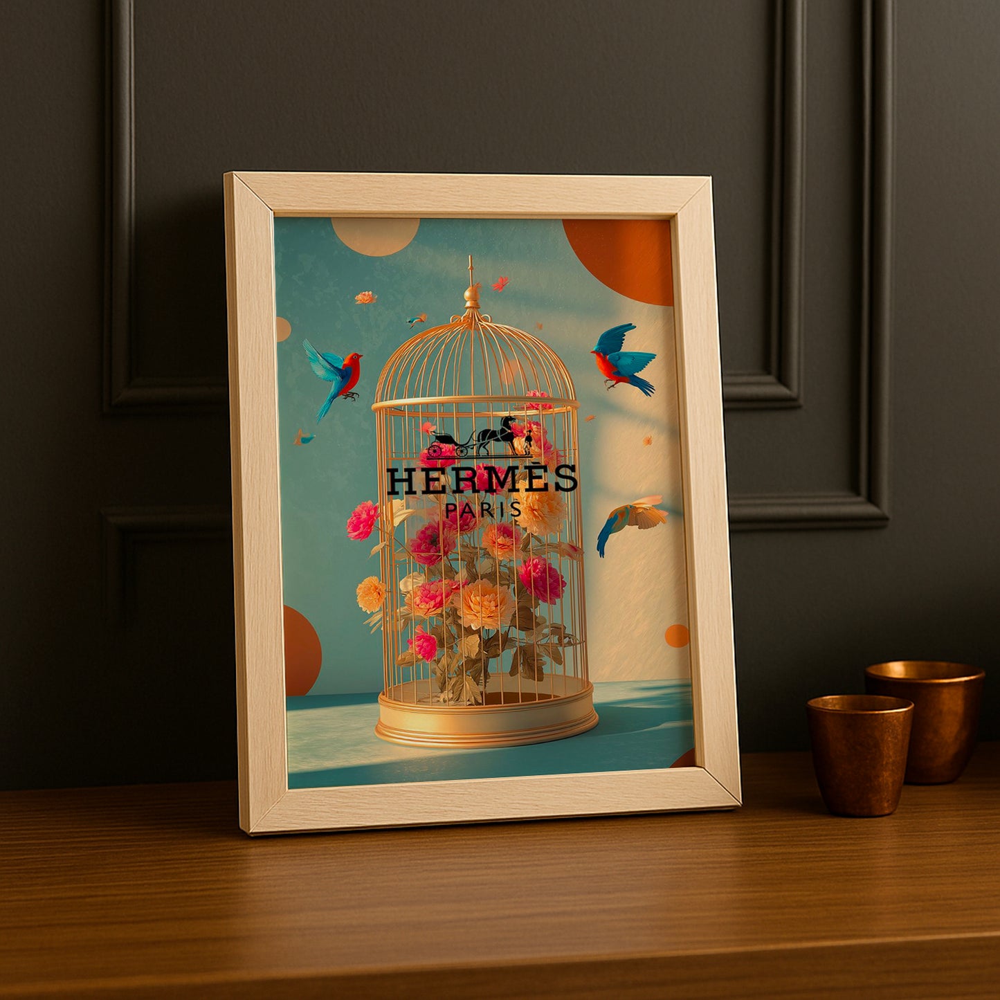 Cadre photo Hermès - Cage d'Oiseau