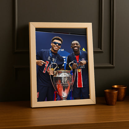 Cadre photo Paris Saint-Germain Désiré Doué x Ousmane Dembélé