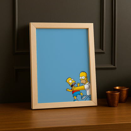 Cadre Photo Les Simpsons - Bart Simpson et Homer Simpson Etrangler