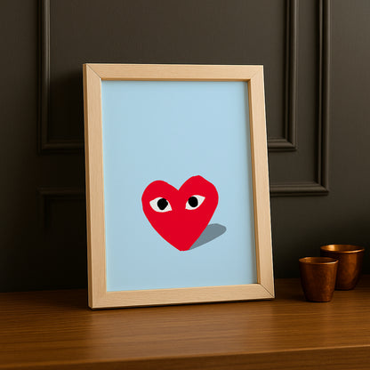 Cadre photo Comme Des Garçons fond bleu