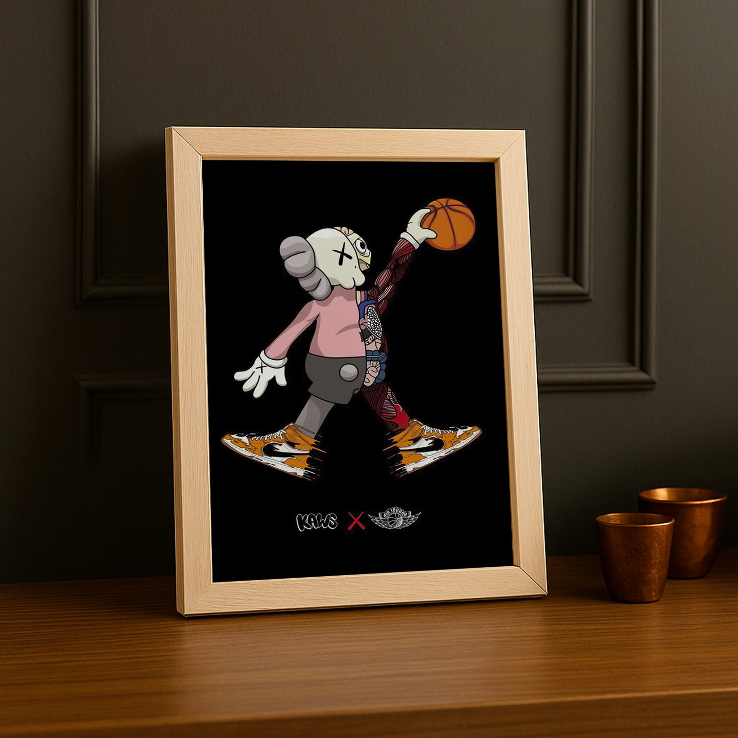 Poster encadré Kaws Basket-ball