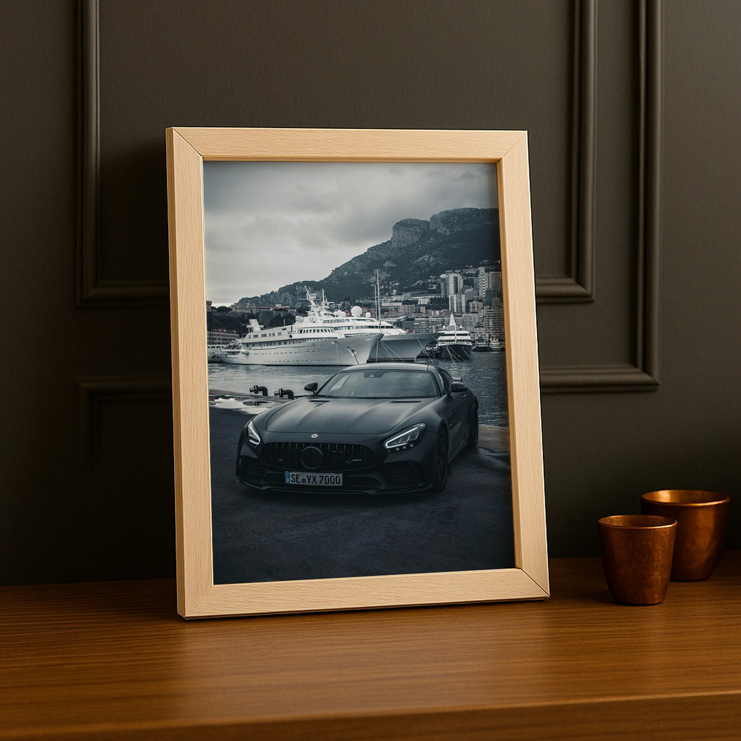 Cadre photo Mercedes C63 noir