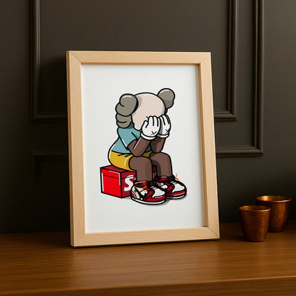 Poster encadré Kaws Supreme