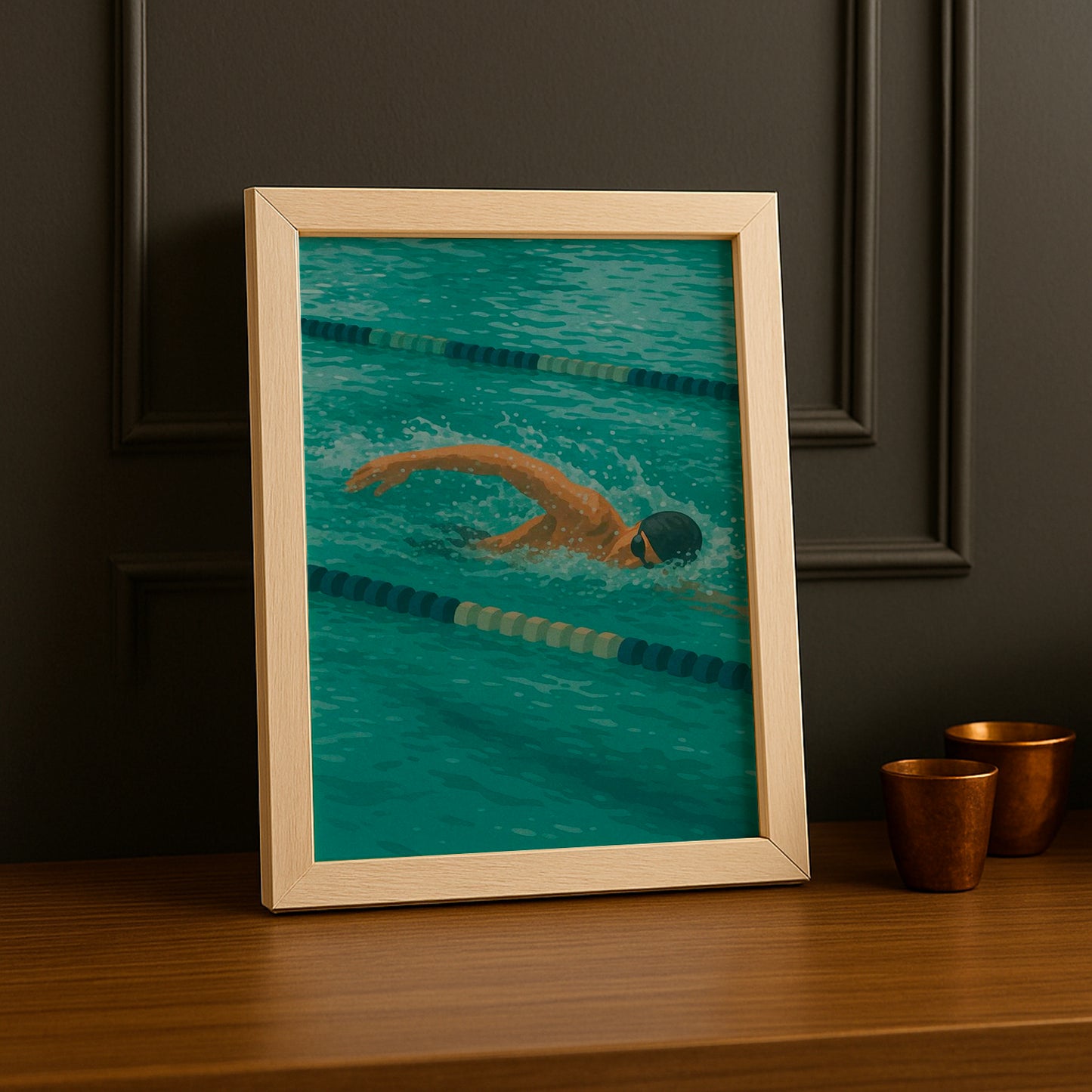 Cadre Photo Natation - Illustration d'un nageur