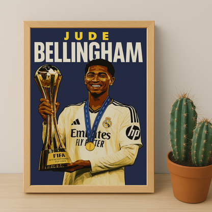 Cadre Photo Jude Bellingham Real Madrid – Affiche HD Encadrée Papier Premium