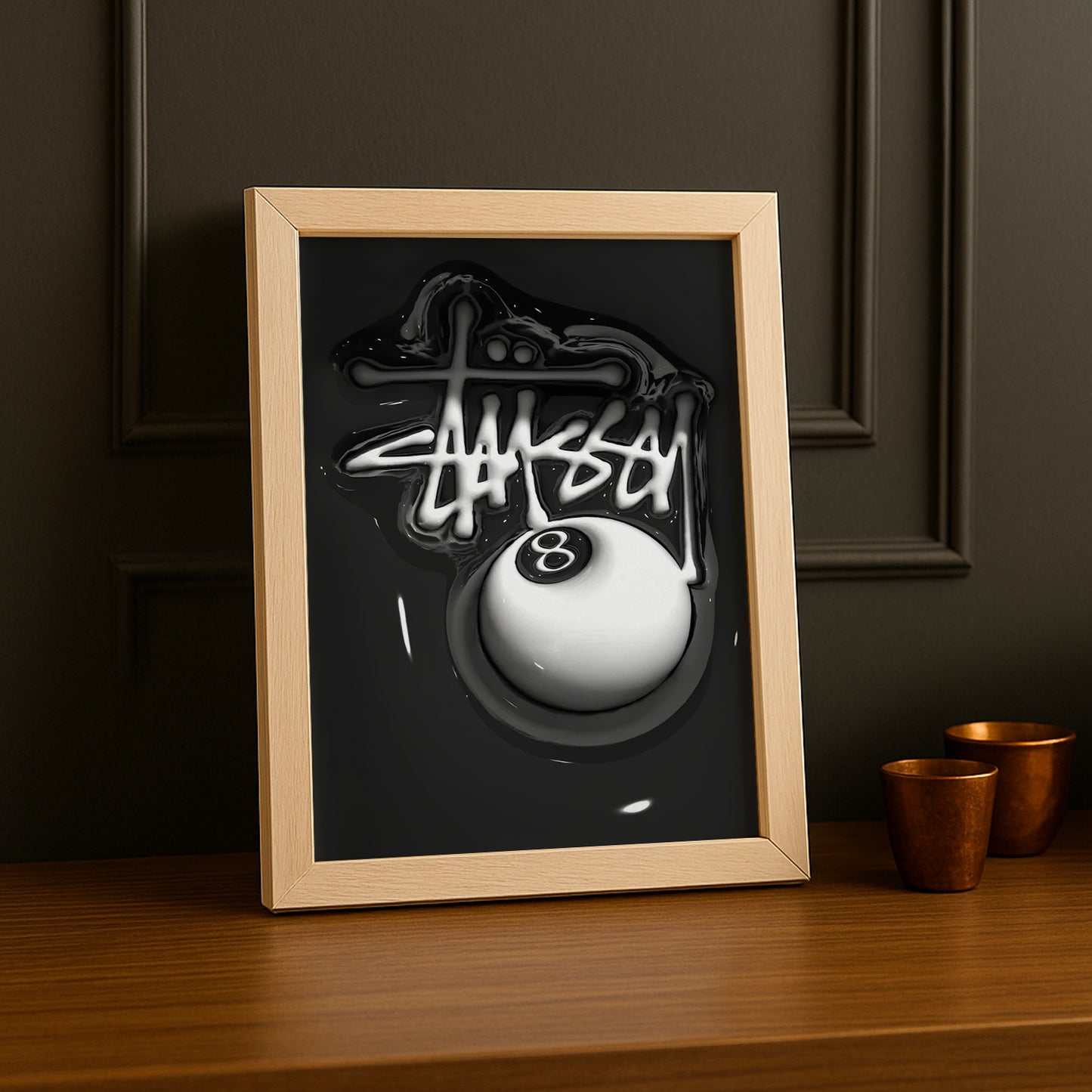 Cadre photo Stüssy 8 billard blanc