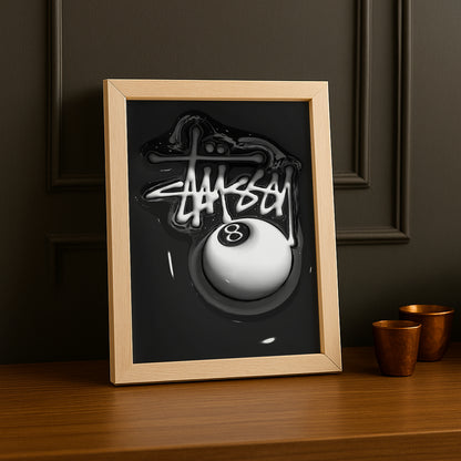 Cadre photo Stüssy 8 billard blanc