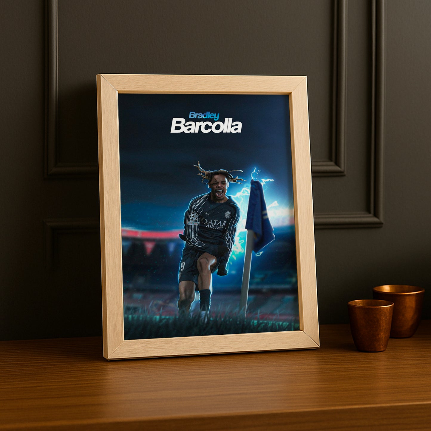 Cadre Photo Paris Saint-Germain - Bradley Barcola