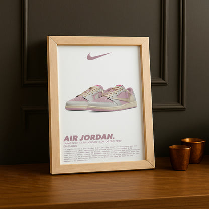 Travis Scott x Air Jordan 1 Low OG Shy Pink Fotorahmen 