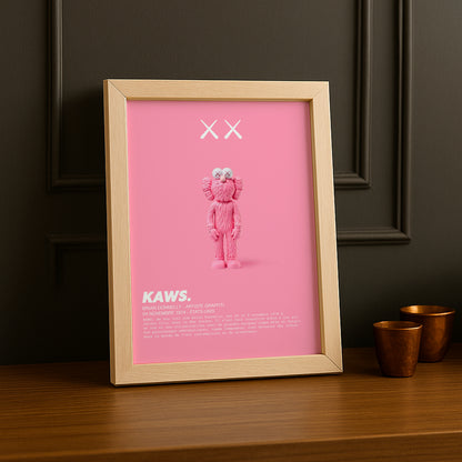 Cadre photo Kaws Companion rose