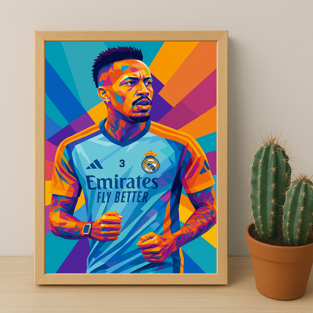Cadre Photo Militão Real Madrid – Affiche HD Encadrée Papier Premium