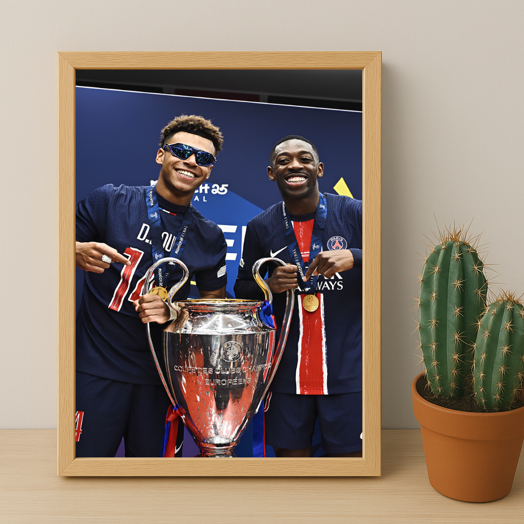 Cadre photo Paris Saint-Germain Désiré Doué x Ousmane Dembélé