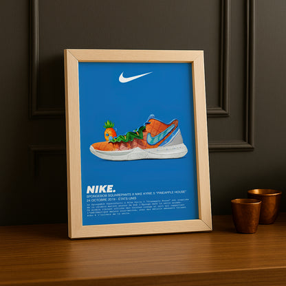 Spongebob x Nike Kyrie 5 Pineapple House Bilderrahmen 