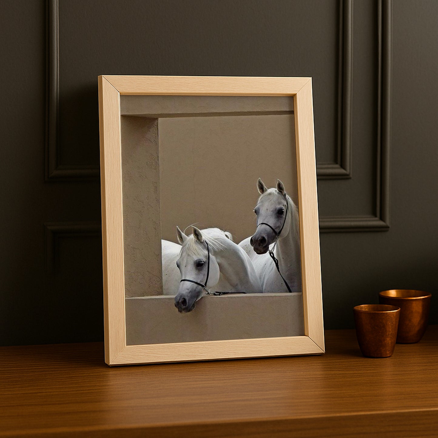 Cadre photo Équitation - Chevaux Blanc