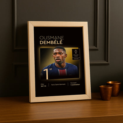 Poster Ousmane Dembélé Gagnant du Ballon d'Or 2025