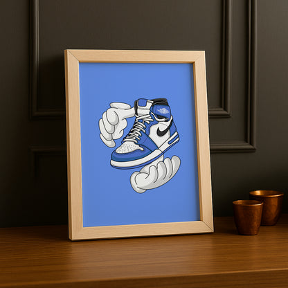 Cadre photo Air Jordan 1 bleu Illustration