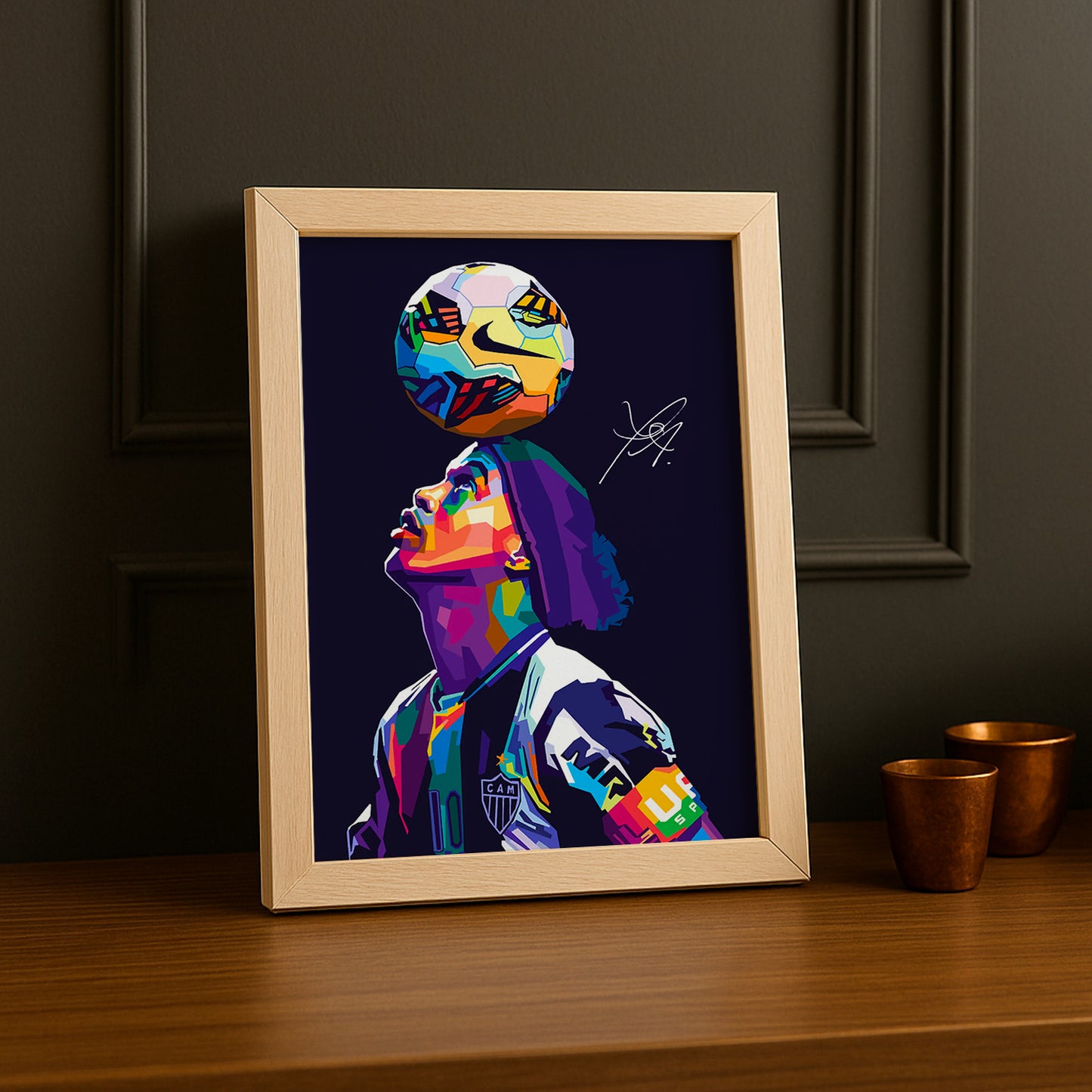 Cadre Photo Footballeur - Illustration de Ronaldinho