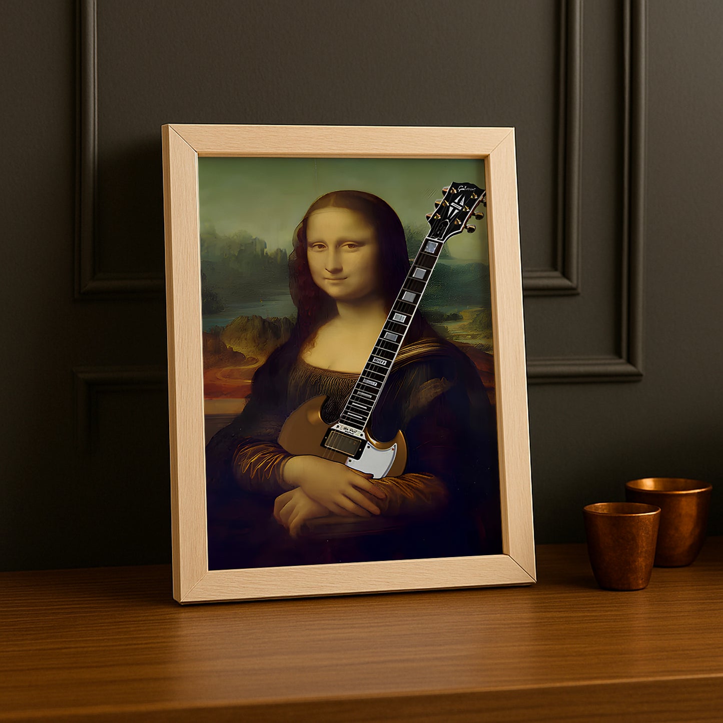 Cadre photo Mona Lisa La Joconde guitare