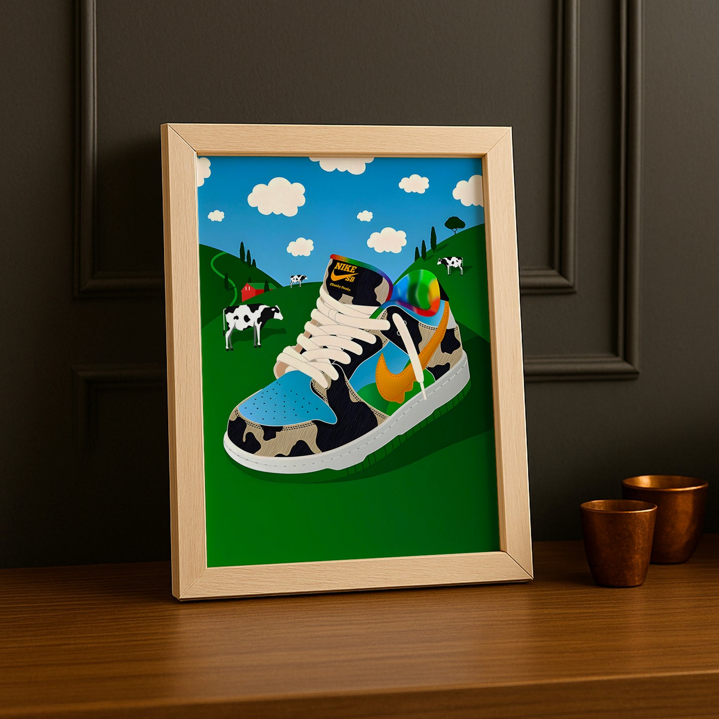 Cadre photo Nike SB Dunk Ben & Jerry's illustration