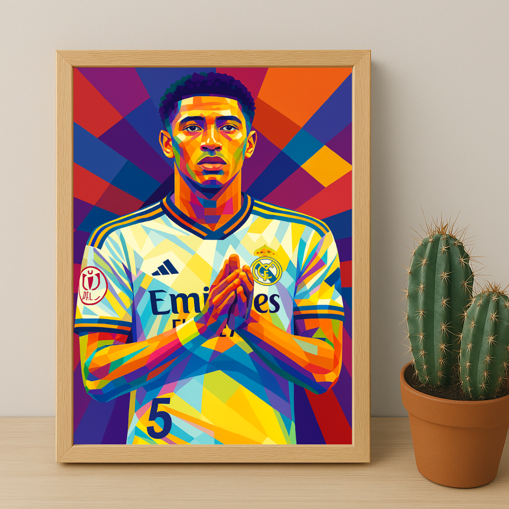 Cadre Photo Jude Bellingham Real Madrid – Affiche HD Encadrée Papier Premium
