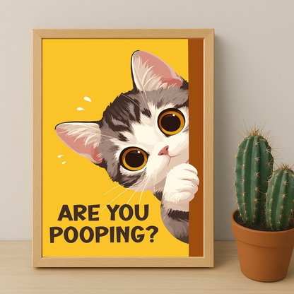 Cadre photo Chat mignon Are You Pooping ?