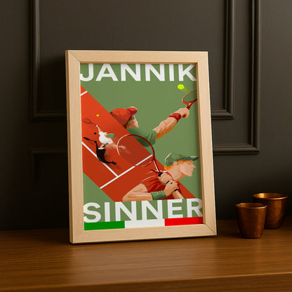 Poster Photo Tennis - Jannik Sinner Illustration