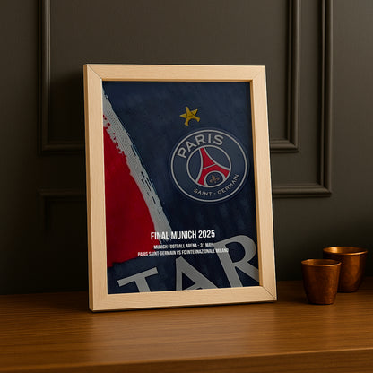 Cadre photo Maillot étoilée finale PSG - Inter Milan