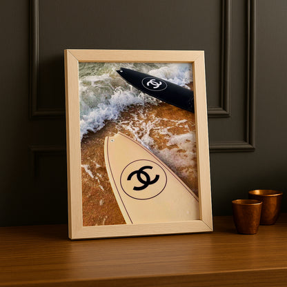 Cadre photo Chanel - Planche de surf beige & noir