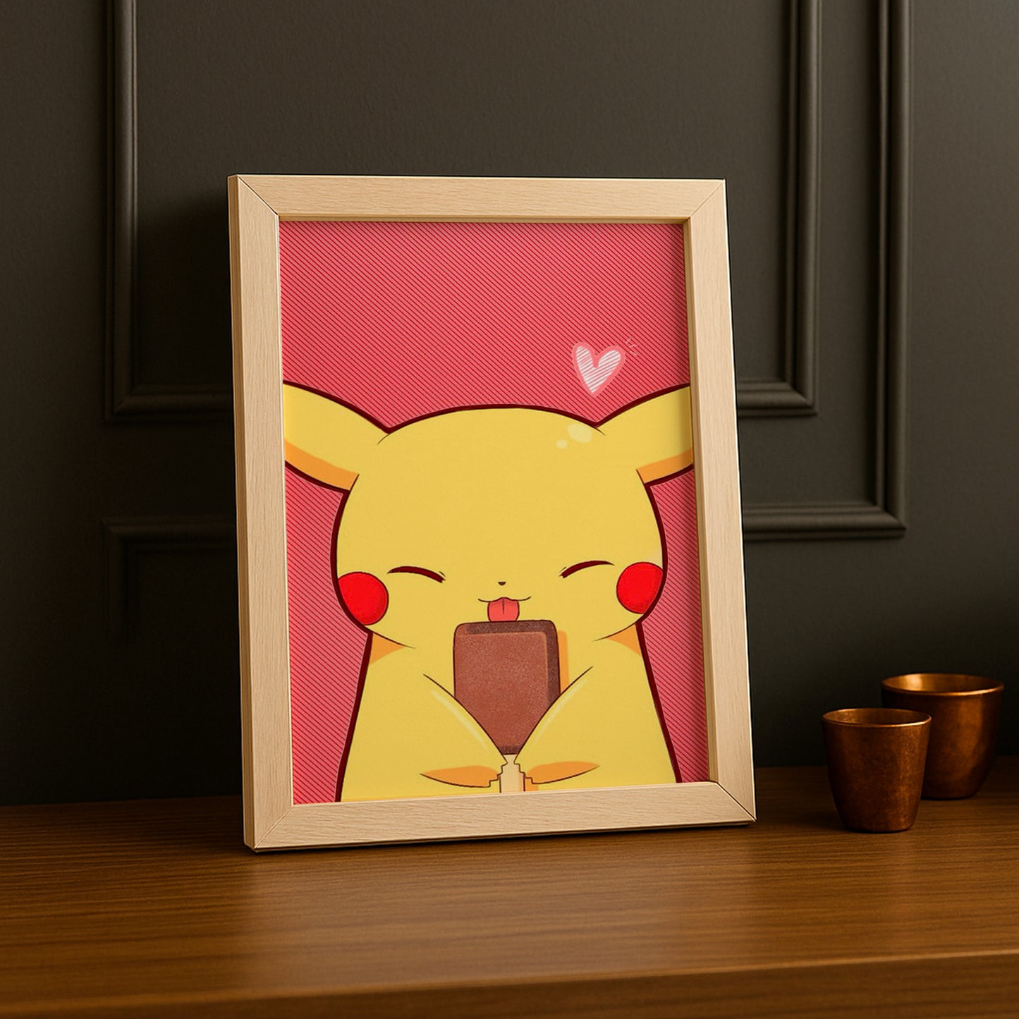 Cadre Photo Pokémon - Pikachu Illustration Chocolat