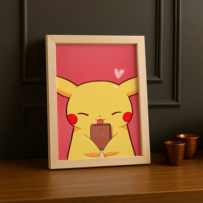 Cadre Photo Pokémon - Pikachu Illustration Chocolat