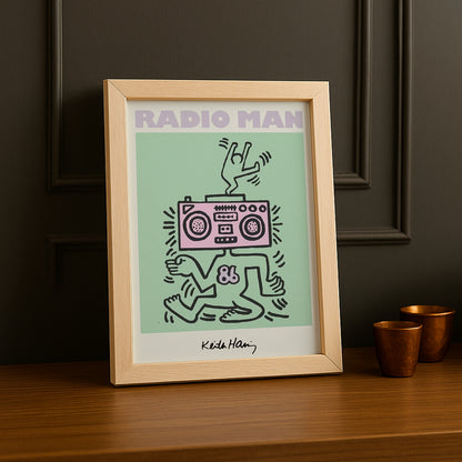 Cadre Photo Keith Haring - Radio Man